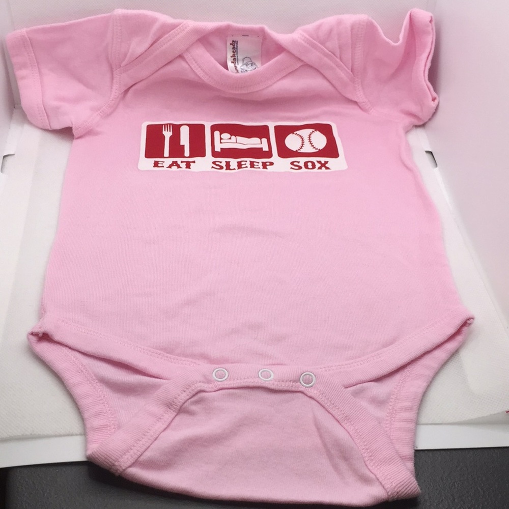 Chicago White Sox Eat Sleep Sox Infant Baby Girls Pink Bodysuit Size 12 Months